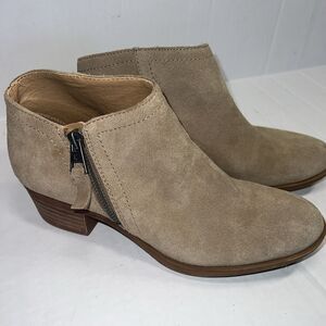 Lucky Brand Wedge Boots Women’s Size 71/2 M Tan Brown Suede